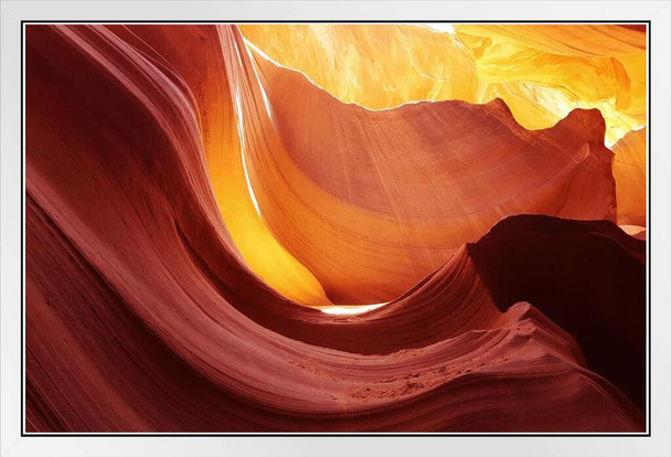 Sandstone Formations Lower Antelope Canyon Arizona Photo Photograph White Wood Framed Poster 20x14