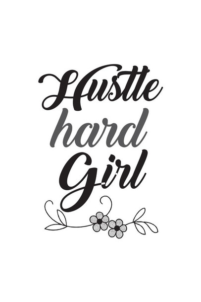 Hustle Hard Girl Print Stretched Canvas Wall Art 16x24 inch