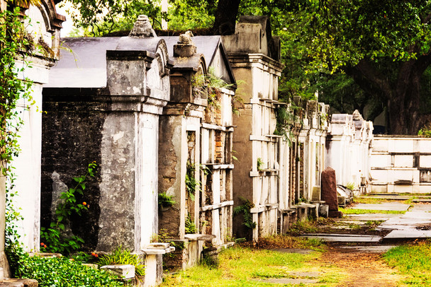 Tombs and Mausoleums in Old Cemetery New Orleans Photo Photograph Cool Wall Decor Art Print Poster 18x12