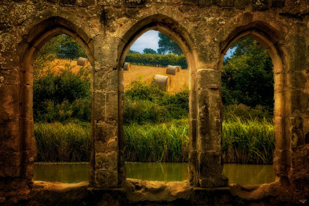 View Over The Moat by Chris Lord Photo Photograph Stretched Canvas Art Wall Decor 16x24