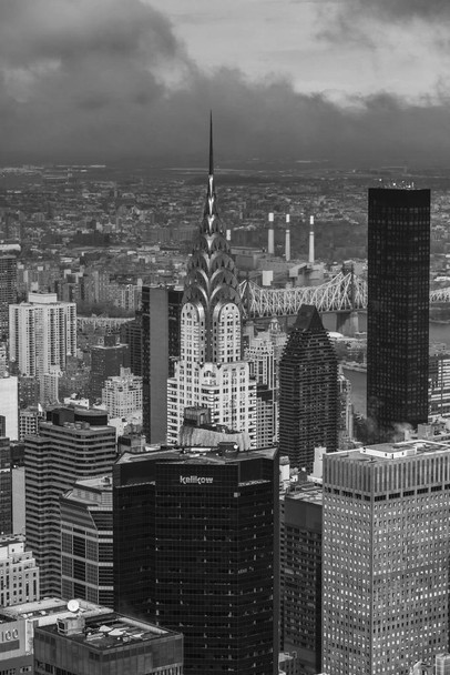 Aerial Shot Chrysler Building New York City Photo Print Stretched Canvas Wall Art 16x24 inch