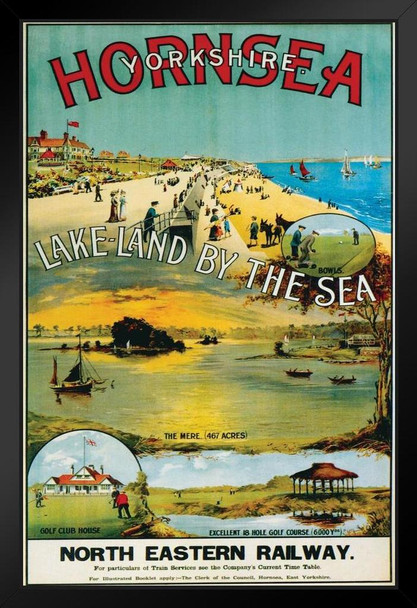 Hornsea Yorkshire England Vintage Travel Art Print Stand or Hang Wood Frame Display Poster Print 9x13