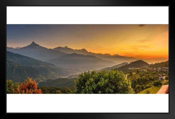 Sunrise Over Himalaya Mountains Photo Art Print Stand or Hang Wood Frame Display Poster Print 13x9
