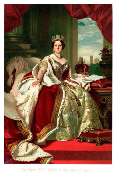Queen Victoria Portrait Print Stretched Canvas Wall Art 16x24 inch