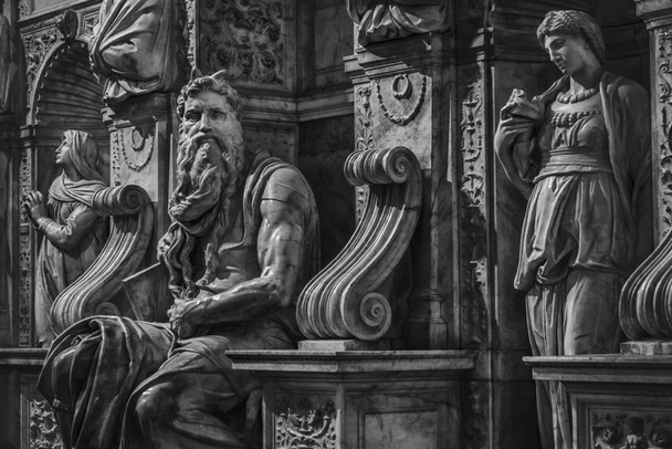 Moses Rachel and Leah Statues Tomb Pope Julius II Photo Photograph Cool Wall Decor Art Print Poster 18x12