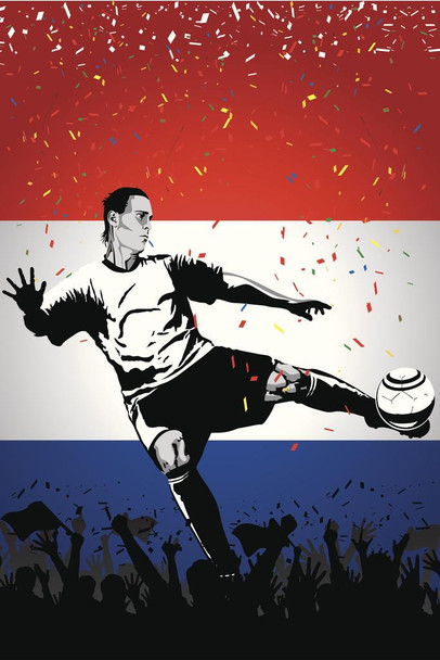 France Soccer Player Sports Stretched Canvas Wall Art 16x24 inch