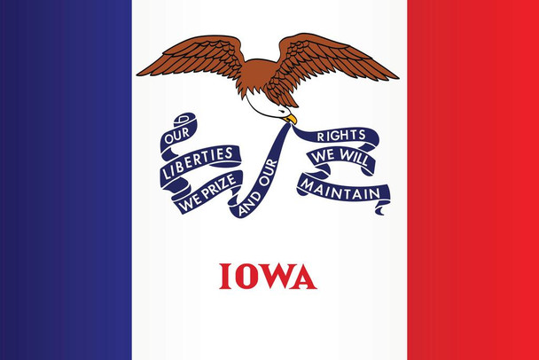 Iowa State Flag Stretched Canvas Wall Art 16x24 inch