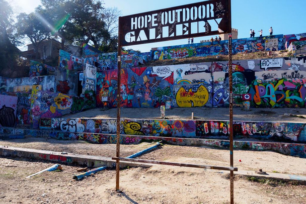 Hope Outdoor Gallery Paint Park Austin Texas Photo Print Stretched Canvas Wall Art 24x16 inch