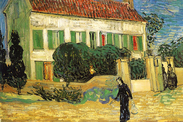 Vincent Van Gogh White House at Night Van Gogh Wall Art Impressionist Painting Style Nature Spring Flower Wall Decor Landscape Field Home Poster Romantic Artwork Stretched Canvas Art Wall Decor 24x16