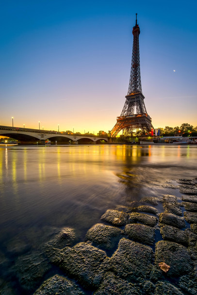 Majesty Eiffel Tower and Seine River Paris France Photo Photograph Cool Wall Decor Art Print Poster 12x18