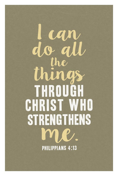 Philippians 4 13 I Can Do All Things Through Christ Who Strengthens Me Motivational Stretched Canvas Wall Art 16x24 inch