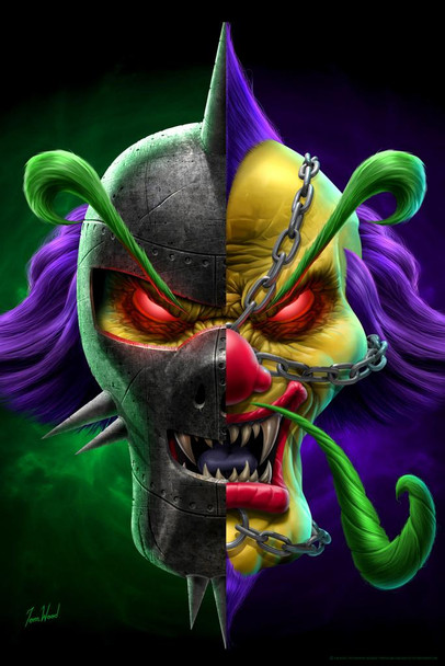 Link Duality Scary Chain Face ICP Insane Clown Posse Music Band Tom Wood Fantasy Stretched Canvas Art Wall Decor 16x24