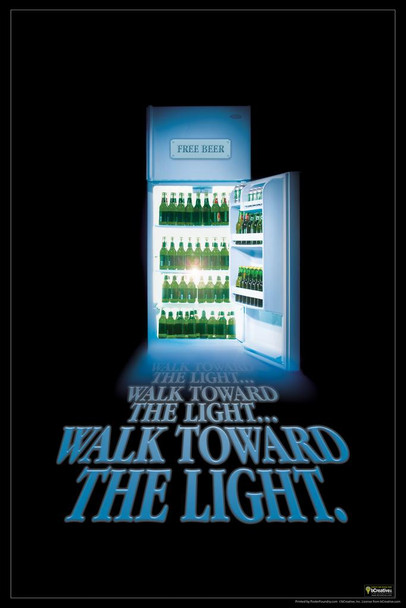 Walk Toward The Light Beer In Fridge Funny Stretched Canvas Art Wall Decor 16x24