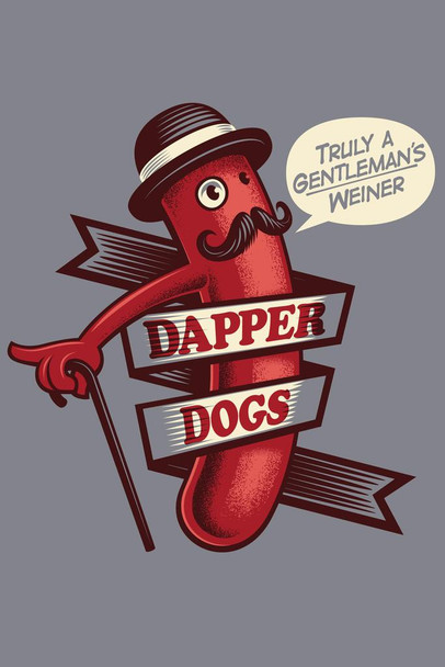 Dapper Dogs A Gentlemans Weiner Vintage Advertising Print Stretched Canvas Wall Art 16x24 inch