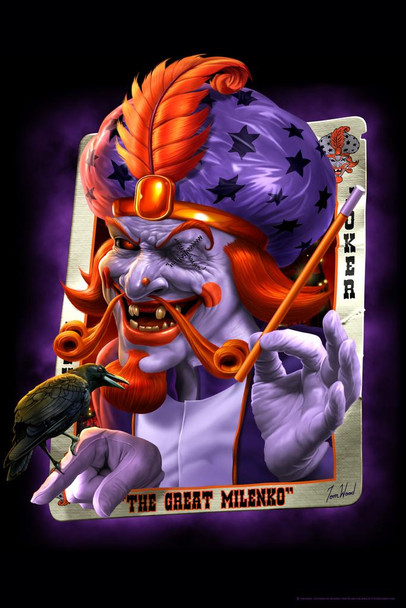 Milenko JCC Joker Card Collection ICP Insane Clown Posse Music Band Tom Wood Fantasy Stretched Canvas Art Wall Decor 16x24