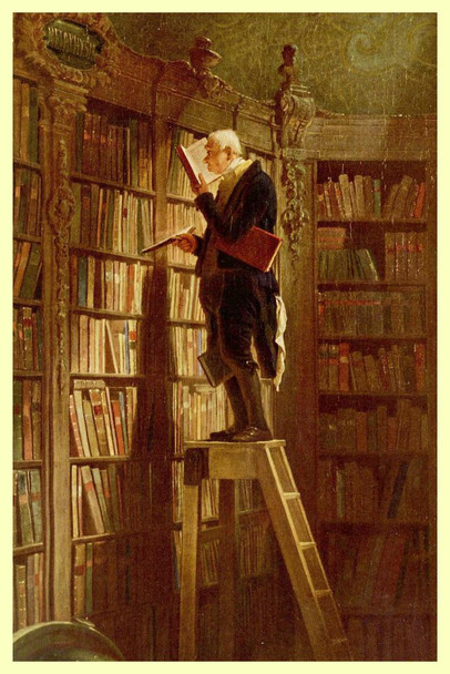 Carl Spitzweg The Bookworm Impressionist Art Posters Degas Prints and Posters Library Posters for Wall Painting Edgar Degas Canvas Wall Art French Stretched Canvas Art Wall Decor 16x24