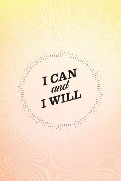 I Can and I Will Motivational Stretched Canvas Wall Art 16x24 inch