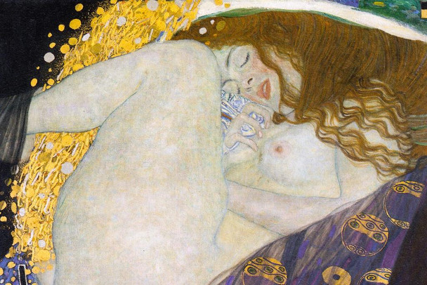 Gustav Klimt Danae Woman Nude Portrait Art Nouveau Prints and Posters Gustav Klimt Canvas Wall Art Fine Art Wall Decor Women Landscape Abstract Painting Stretched Canvas Art Wall Decor 24x16