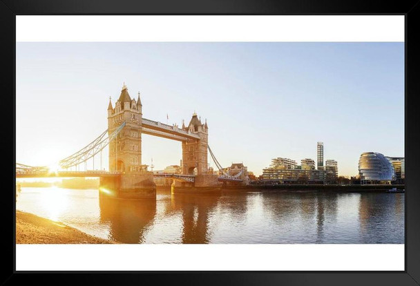 Iconic Tower Bridge London England at Sunrise Photo Photograph Art Print Stand or Hang Wood Frame Display Poster Print 13x9