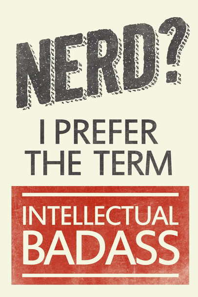 Nerd I Prefer The Term Intellectual Badass Humor Stretched Canvas Art Wall Decor 16x24