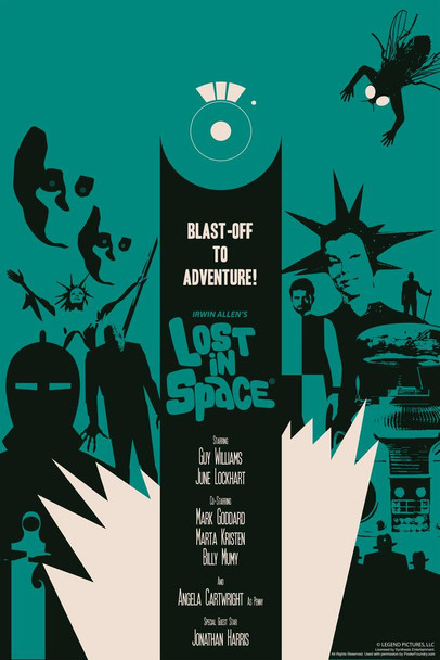 Lost In Space Aliens by Juan Ortiz Print Stretched Canvas Wall Art 16x24 inch