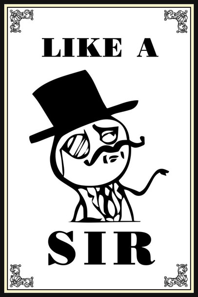Like A Sir Internet Catchphrase Humorous Saying Stretched Canvas Wall Art 16x24 inch