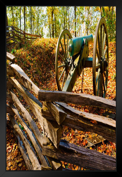 Civil War Cannon Kennesaw Battlefield Georgia Park Photo Photograph American History Union Army Black Wood Framed Poster 20x14