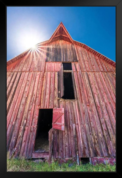 Red Barn in the Palouse Washington State Photo Photograph Art Print Stand or Hang Wood Frame Display Poster Print 13x9