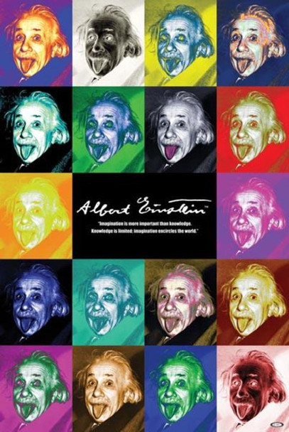 Albert Einstein Pop Art Modern Urban Theory Of Relativity Physics Tongue funny Face Cool Wall Art Poster 24x36