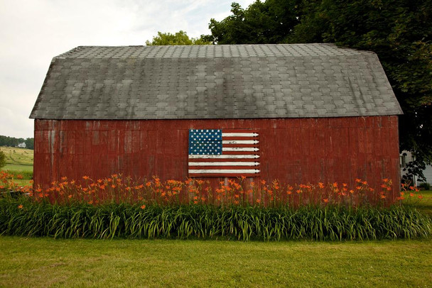 American Flag Painted On Rural Red Barn Photo Photograph Patriotic Posters American Flag Poster Of Flags For Wall Flags Poster Us Cool Wall Art Stretched Canvas Art Wall Decor 24x16