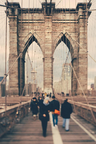 Brooklyn Bridge New York City Vintage Photo Print Stretched Canvas Wall Art 16x24 inch
