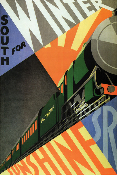 Southern Railways South For Winter Sunshine Train Vintage Travel Art Deco Cool Wall Decor Art Print Poster 12x18
