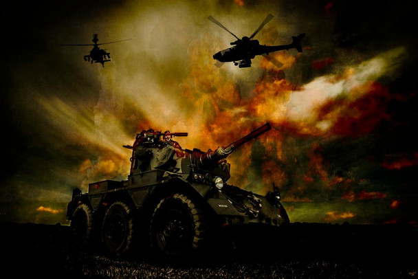 Apache Attack by Chris Lord Photo Photograph Stretched Canvas Art Wall Decor 16x24