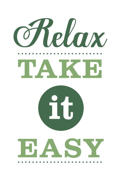 Relax Take it Easy White Stretched Canvas Wall Art 16x24 inch