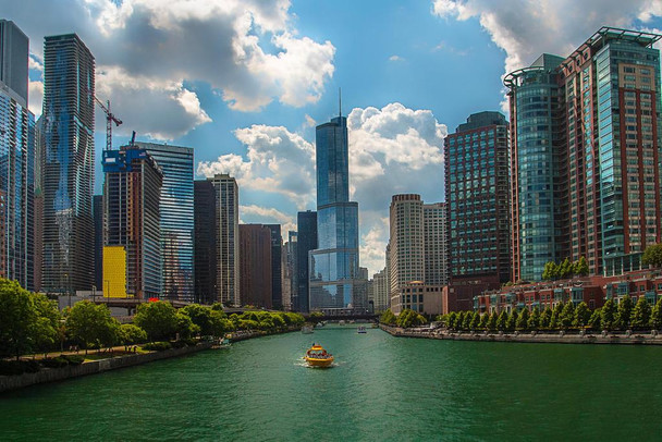 Chicago Illinois Skyline Lake Michigan Photo Photograph Stretched Canvas Art Wall Decor 24x16