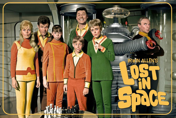 Lost In Space Cast Funny Faces TV Show Stretched Canvas Wall Art 16x24 inch