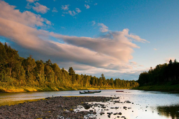 Scenic Miramichi River New Brunswick Canada Photo Print Stretched Canvas Wall Art 24x16 inch