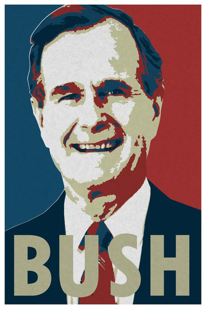 President George H.W. Bush Stretched Canvas Art Wall Decor 16x24