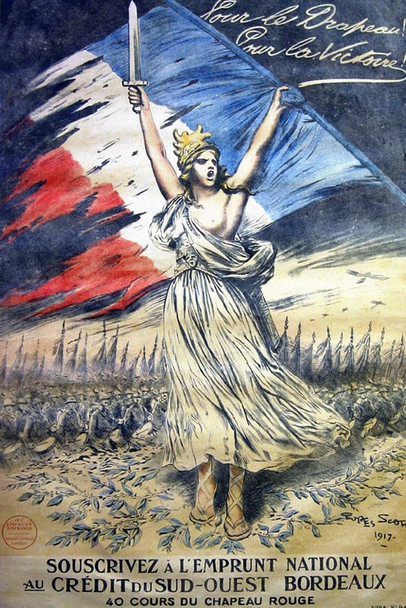 France World War I Enlistment Propaganda Stretched Canvas Wall Art 16x24 inch