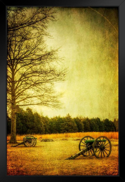 Civil War Cannons at Sunset Photo Photograph American History Stones River Battlefield Murfreesboro Union Army Art Print Stand or Hang Wood Frame Display Poster Print 13x9