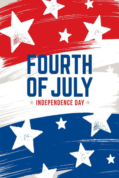 Fourth of July Independence Day Celebration State Flag Patriotic Posters American Flag Poster Wall Decor Flags Poster US Cool Stretched Canvas Art Wall Decor 16x24