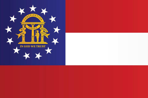 Georgia State Flag Stretched Canvas Wall Art 16x24 inch