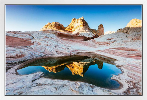 Vermillion Cliffs at Sunrise Photo Photograph White Wood Framed Poster 20x14