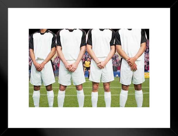 Free Kick During A Football Soccer Match Matted Framed Art Wall Decor 20x26