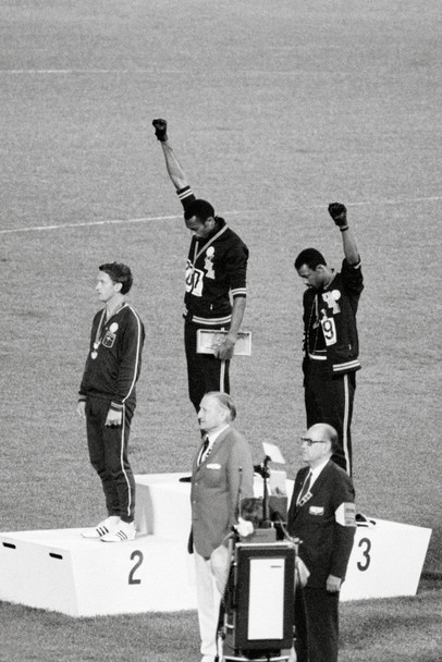 Black Power Salute Sports Medal Winners American Athletes Award Winners Photo Cool Wall Art Print Poster 12x18