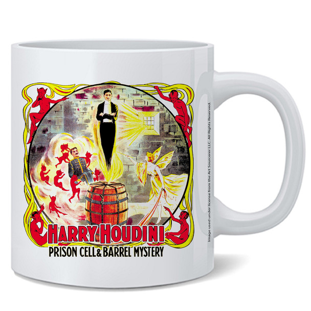 Harry Houdini Prison Cell Barrel Mystery Magic Mug 12oz