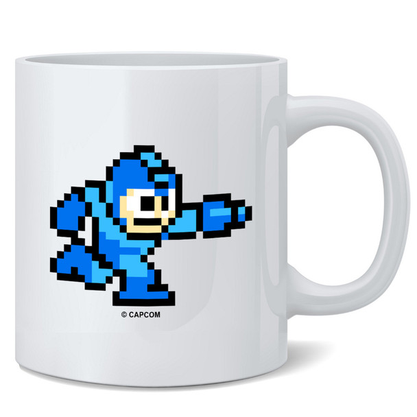 Mega Man 8 Bit Running MegaMan NES CAPCOM Mug Classic Retro Vintage 80s Video Game Collection Gaming Gamer Merchandise Collectibles Merch Accessories Ceramic Coffee Mug Tea Cup Fun Novelty Gift 12 oz