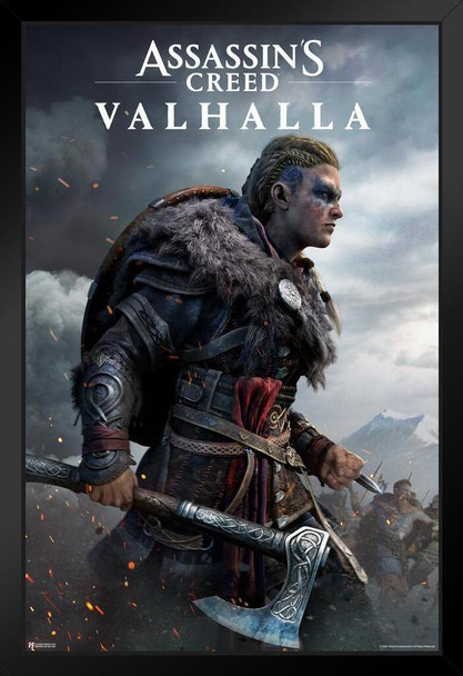 Assassins Creed Valhalla Merchandise Female Ultimate Edition Key Art Video Game Cover Video Gaming Gamer Collectibles Viking Eivor Varinsdottir Art Print Stand or Hang Wood Frame Display 9x13