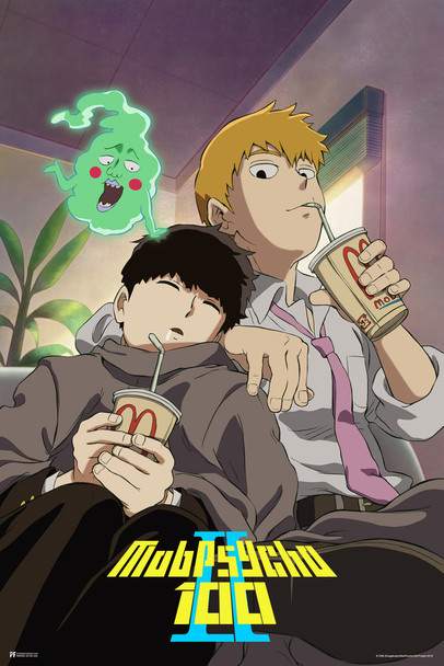 Mob Psycho 100 Poster Anime Merch Reigen Arataka Season 2 Crunchyroll Cool Wall Art Print Poster 12x18