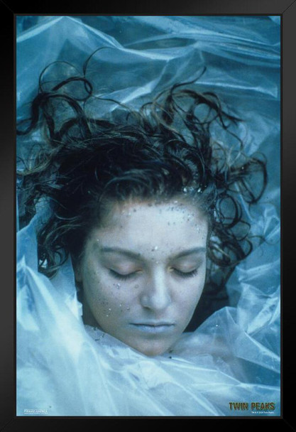 Twin Peaks Poster Laura Palmer Wrapped In Plastic Season 1 David Lynch TV Show Series Merchandise Black Wood Framed Art Poster 14x20
